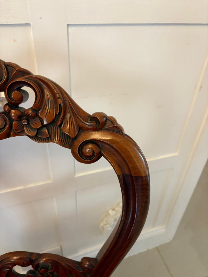 Outstanding Quality Set of 10 Antique Victorian Carved Mahogany Dining Chairs - Image 13